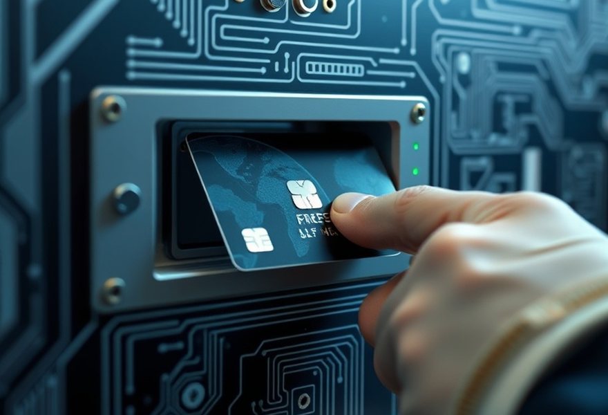Terminale self-service con protezione anti-skimming installata